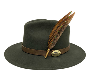 Seconds Product - Green Fedora And Feather