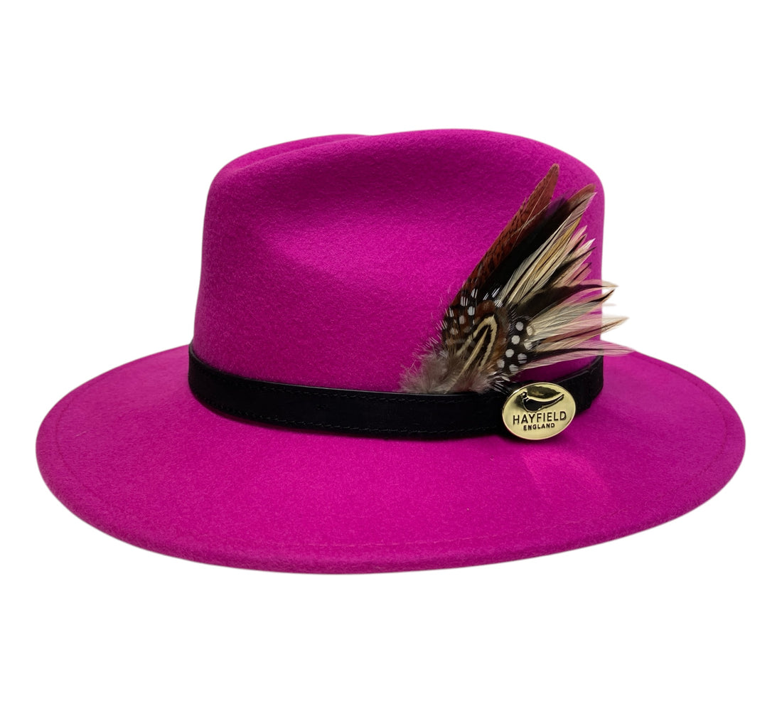 Seconds Product - Fuchsia Fedora And Feather