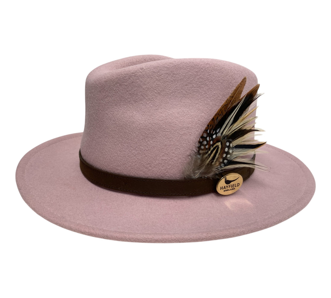 Seconds Product - Baby Pink Fedora And Feather