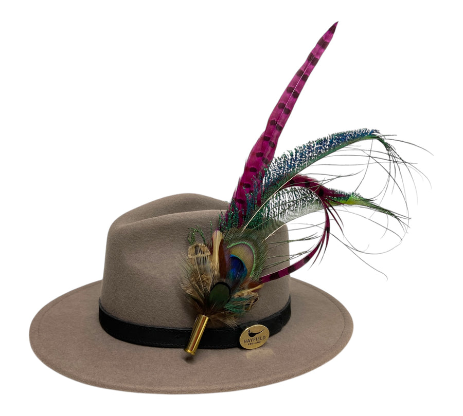 Seconds Product - Grey Fedora And Feather