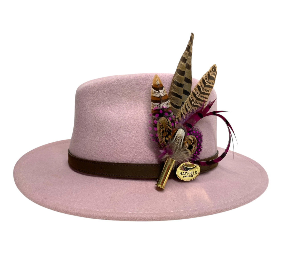 Seconds Product - Baby Pink Fedora And Feather