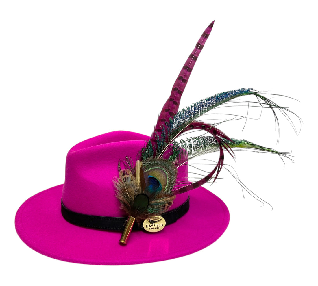 Seconds Product - Fuchsia Fedora And Feather