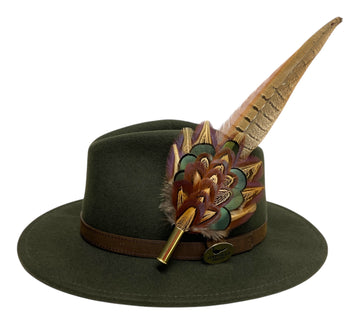 Seconds Product - Green Fedora And Feather