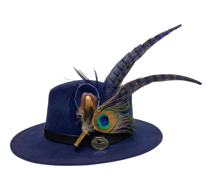 Feather Pin With Swarovski Crystals-HAT IS NOT INCLUDED