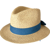 Henley Summer Fedora With Denim Bow