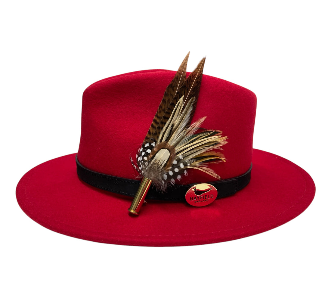 Seconds Product - Red Fedora And Feather