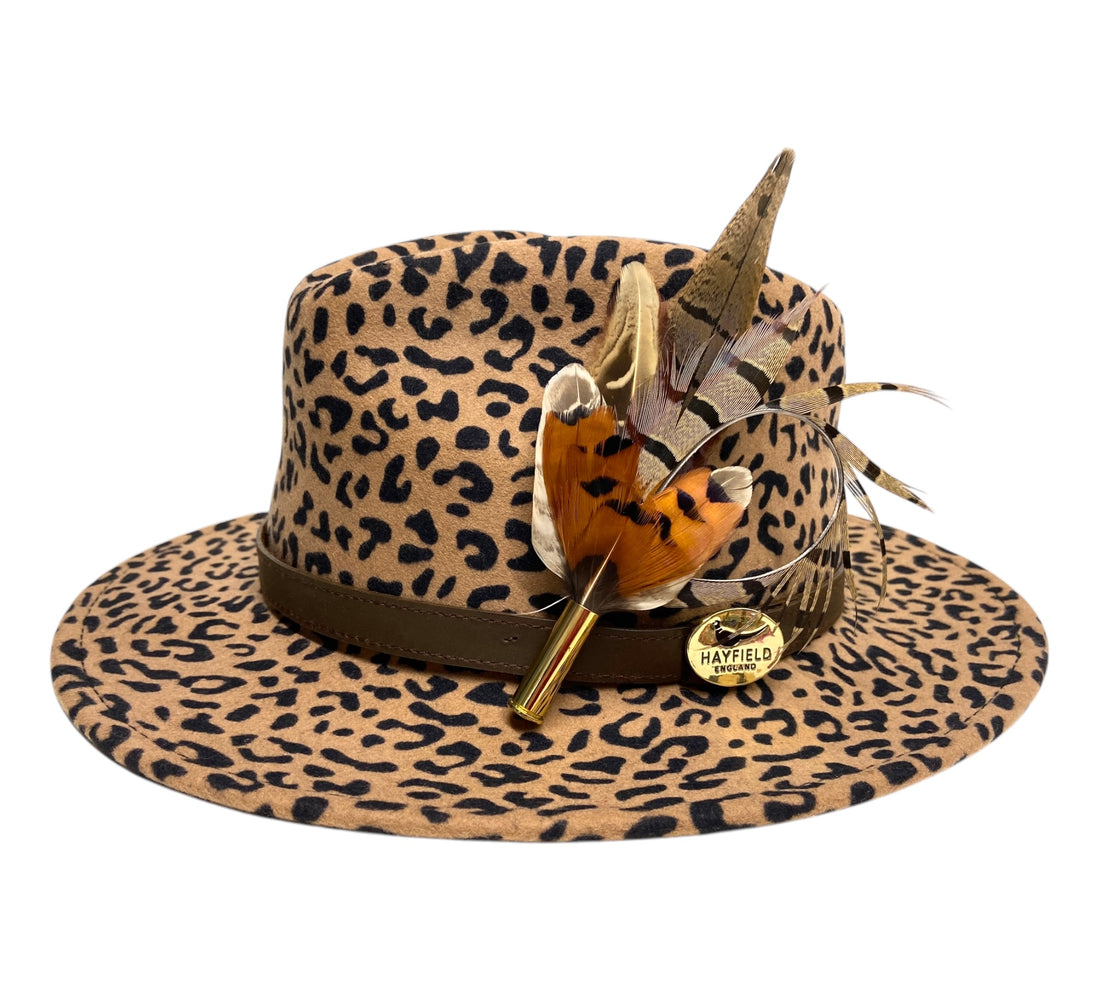 Seconds Product - Animal Print Fedora And Feather