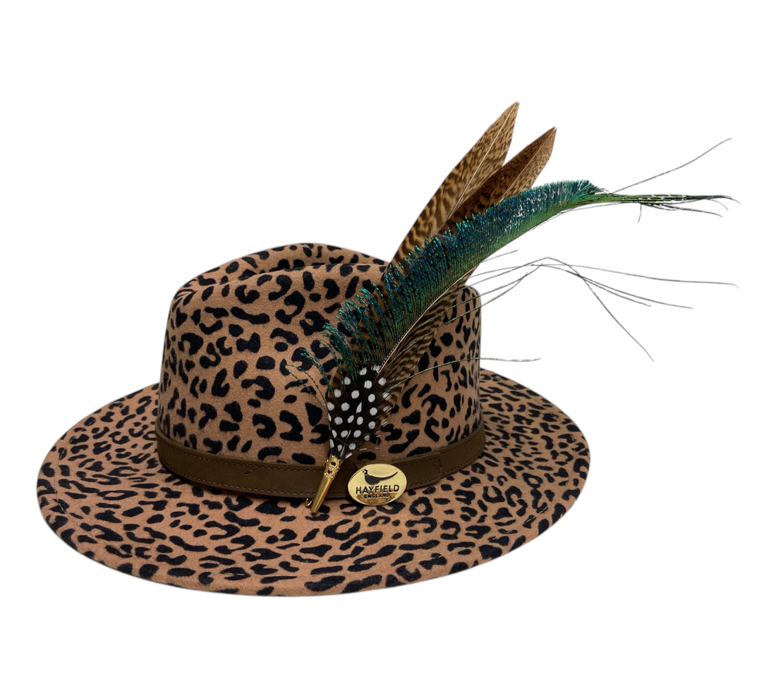 Seconds Product - Amimal Print Fedora And Feather