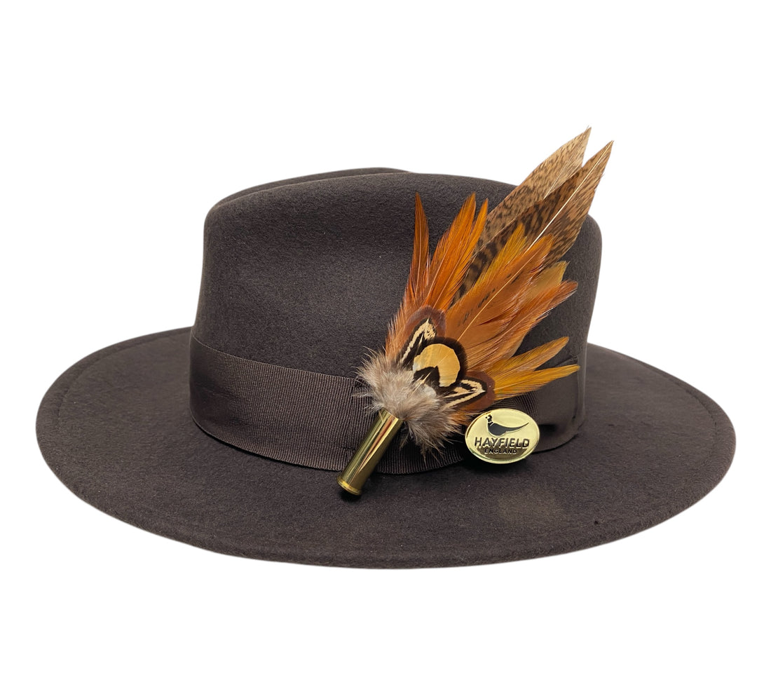 Seconds Product - Brown Fedora And Feather