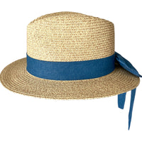 Henley Summer Fedora With Denim Bow