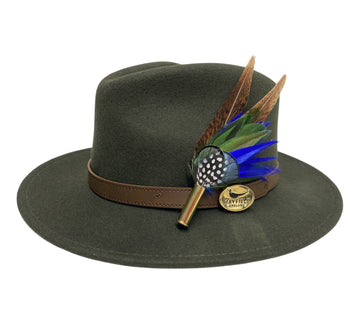 Seconds Product - Green Fedora And Feather