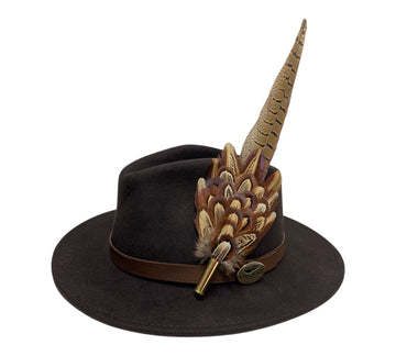 Seconds Product - Brown Fedora And Feather