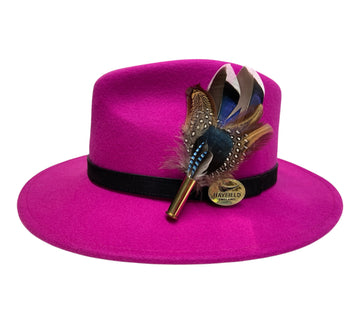 Seconds Product - Fuchsia Fedora And Feather