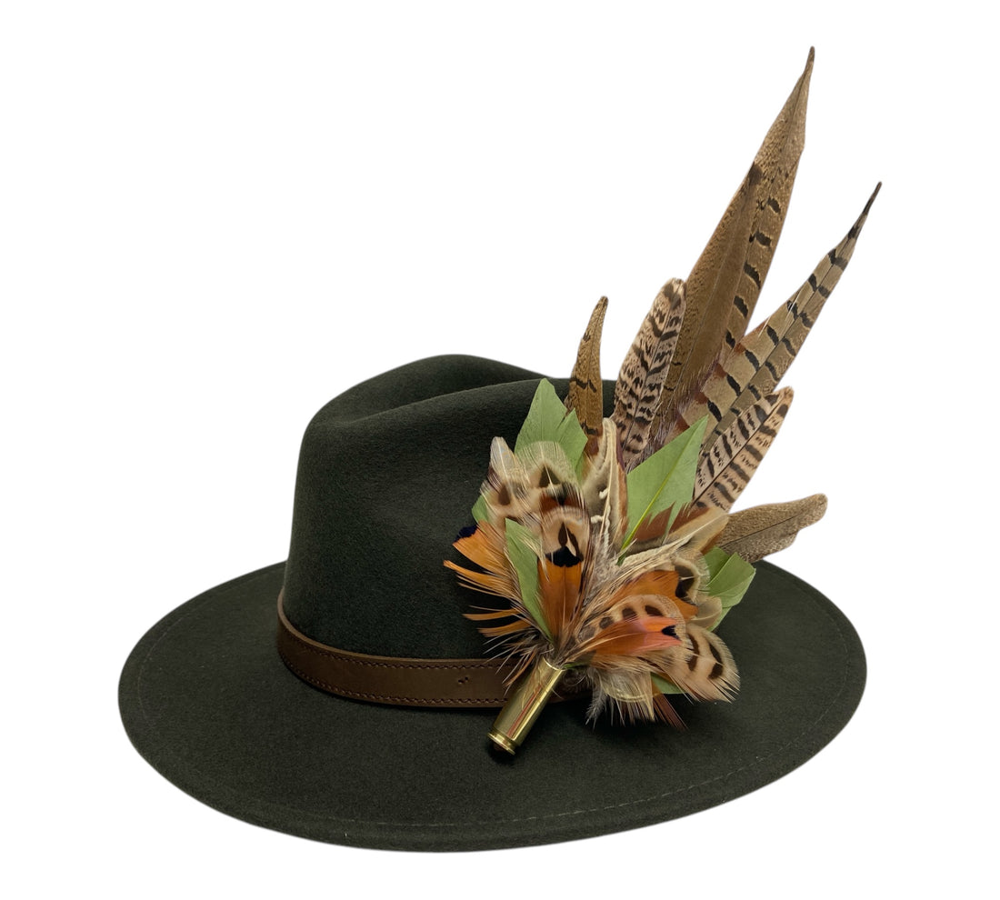 Seconds Product - Green Fedora And Feather