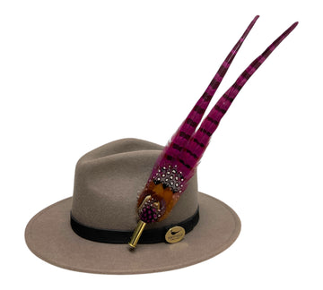 Seconds Product - Grey Fedora And Feather