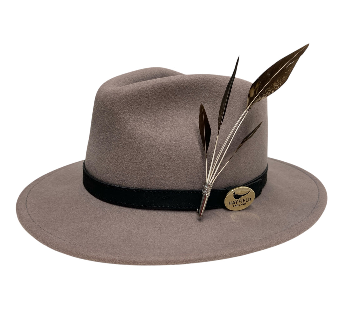 Seconds Product - Grey Fedora And Feather