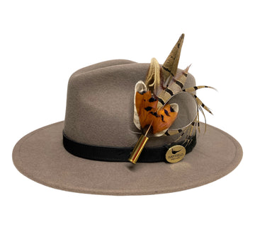 Seconds Product - Grey Fedora And Feather