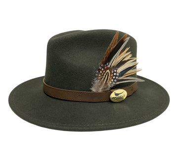 Seconds Product - Green Fedora And Feather